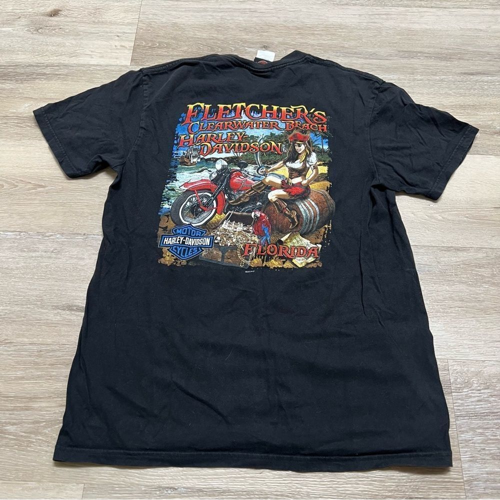 Fletchers Clearwater Beach Harley-Davidson T-Shirt Size Large